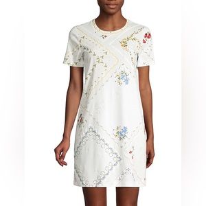 Tory Burch floral handkerchief s/s sequin mini shirt dress - size M - worn once